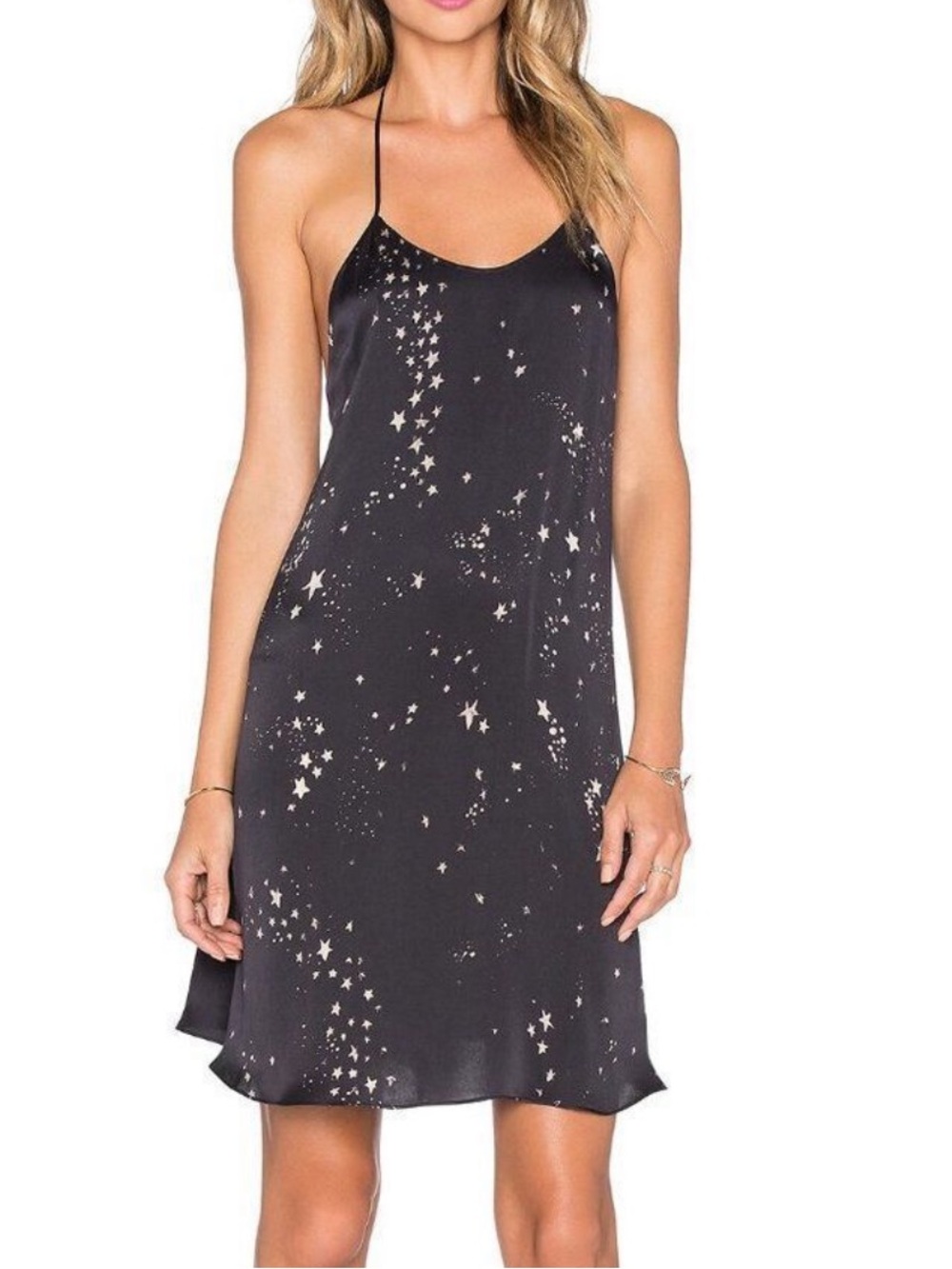 Rory Beca Starry Print Slip Halter Dress